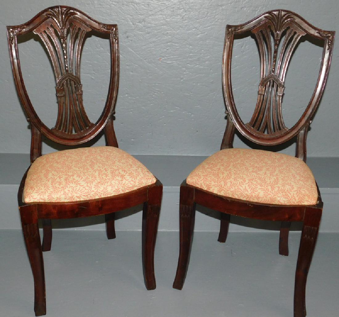 Pair Mah HW Child's Chairs w/ Wheat Motif (1 of 4)