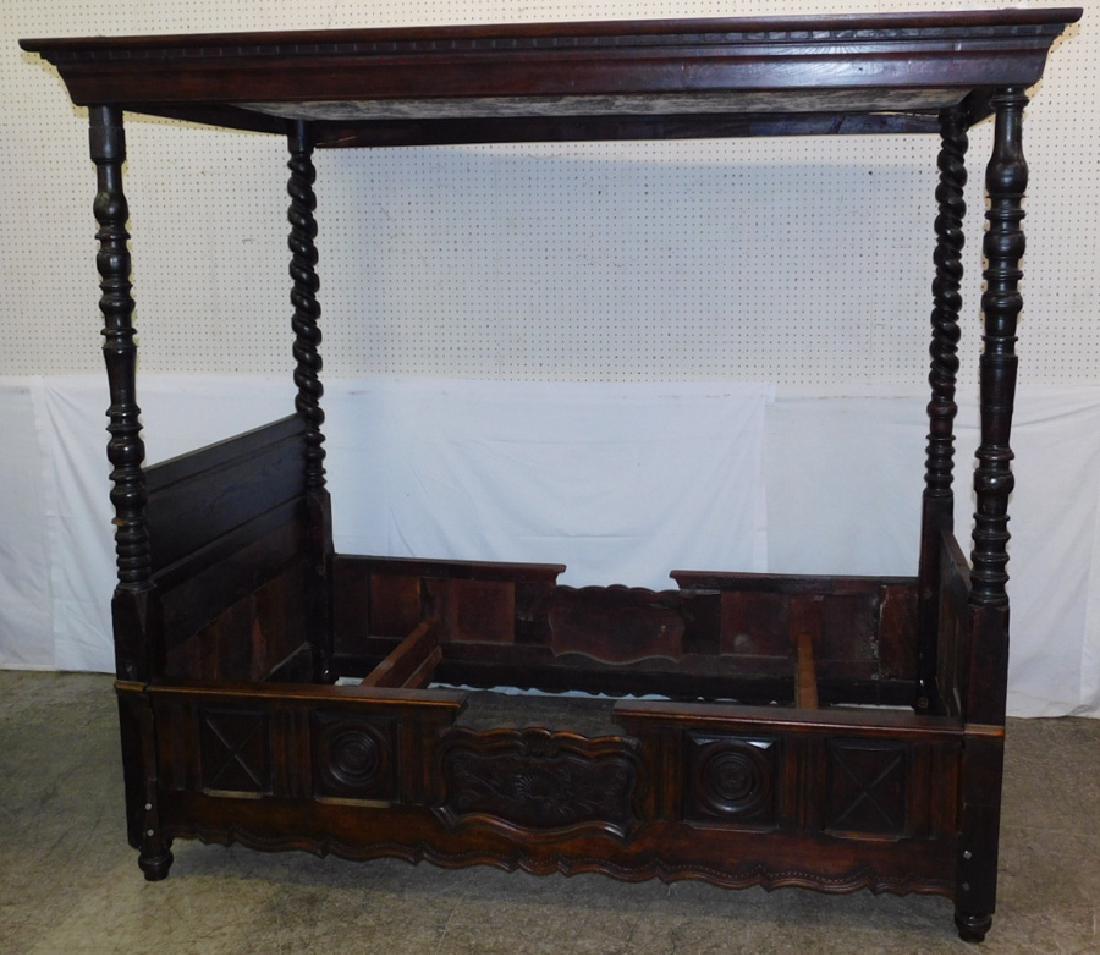 18th C Youth Fruitwood Bed With Canopy (1 of 8)