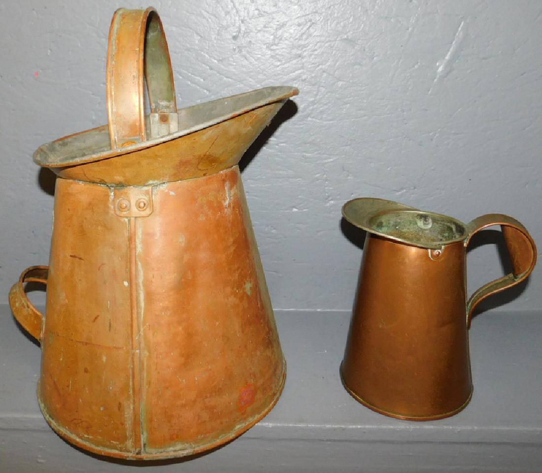 Two 19th C Copper Watering Cans (1 of 1)