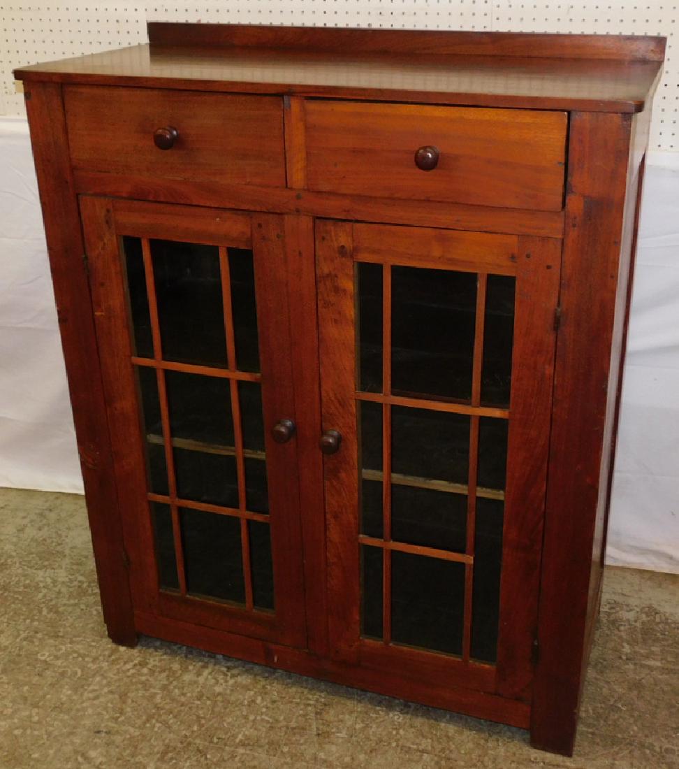 Walnut Glass Door Jelly Cupboard: Walnut Glass Door Jelly Cupboard. 43 1/4" W 19 1/4" D 51 3/4" H