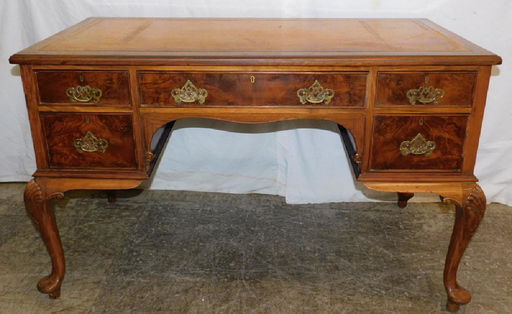 Queen Anne Desk >> Tooled Leather Top Walnut Queen Anne Desk Queen Anne Desk >> Tooled Leather Top Walnut Queen Anne Desk