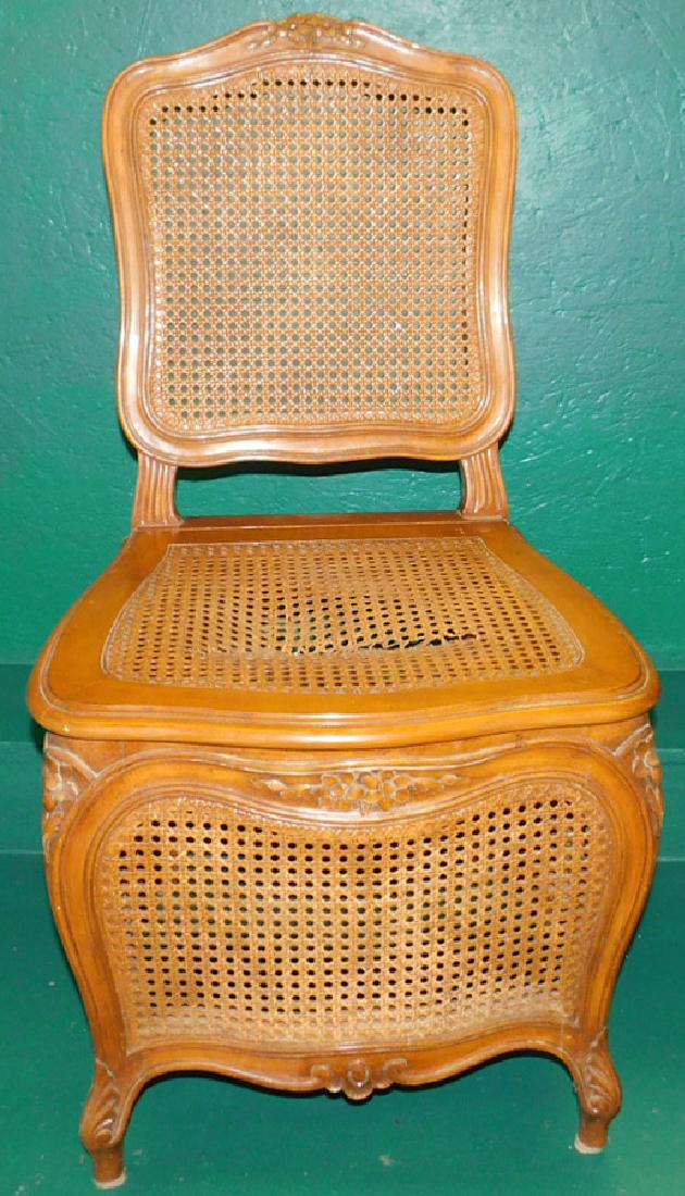 French Cane Commode Chair
