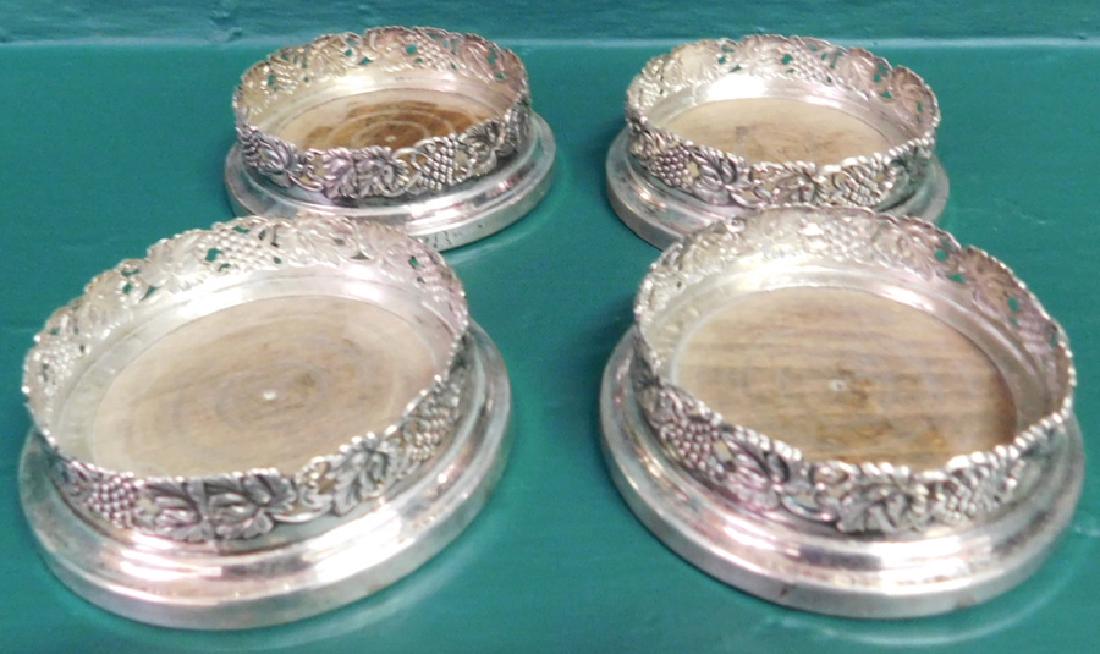 Four Sheffield Silverplated Coasters (1 of 3)