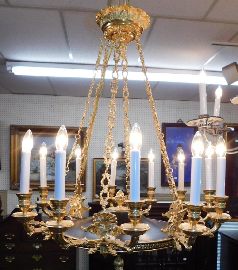 French Empire Brass  12 Light Chandelier (1 of 6)