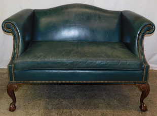 Han Moore Prices 138 Auction Price Results Leather Settee By Han Moore
