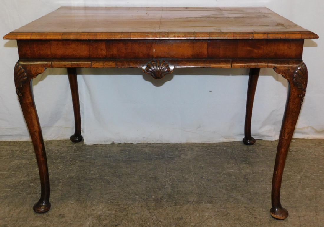Queen Anne Walnut Center Tea Table: Queen Anne Walnut Center Tea Table. 42" W 29" D 29 1/2" H