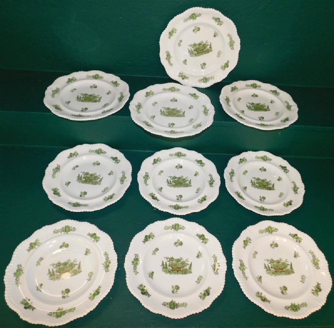 Set of 10 Spode Decorated Plates: Set of 10 Spode Decorated Plates. 10 1/2" Dia