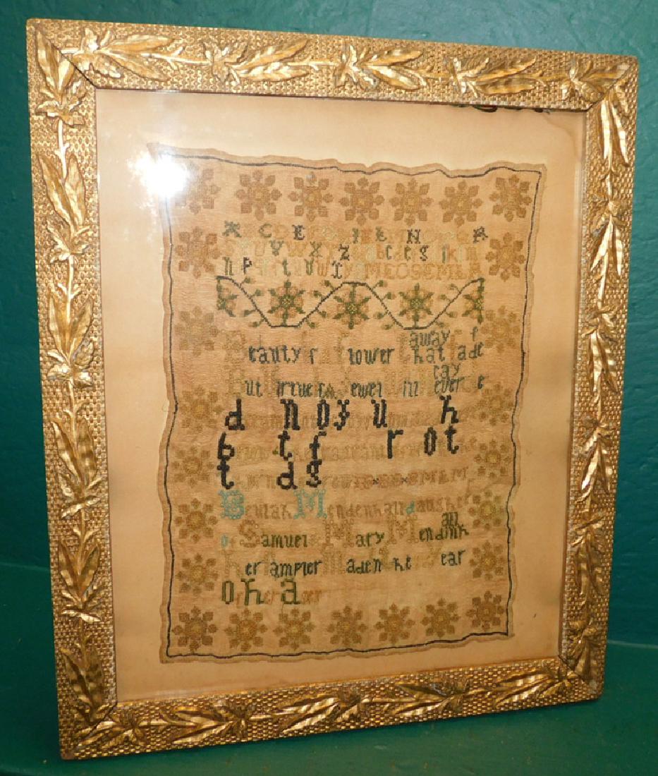 19th C Needlework Sampler Found In Virginia: 19th C Needlework Sampler Found In Virginia. 15 1/2" X 18 1/2"