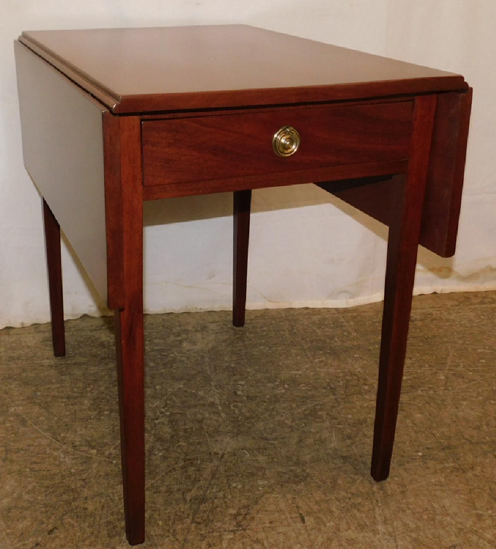 Mahogany Pembroke 1 Dr Drop Leaf Table: 19th C Mahogany Pembroke One Drawer Drop Leaf Table. 30" W 39" D 28" H