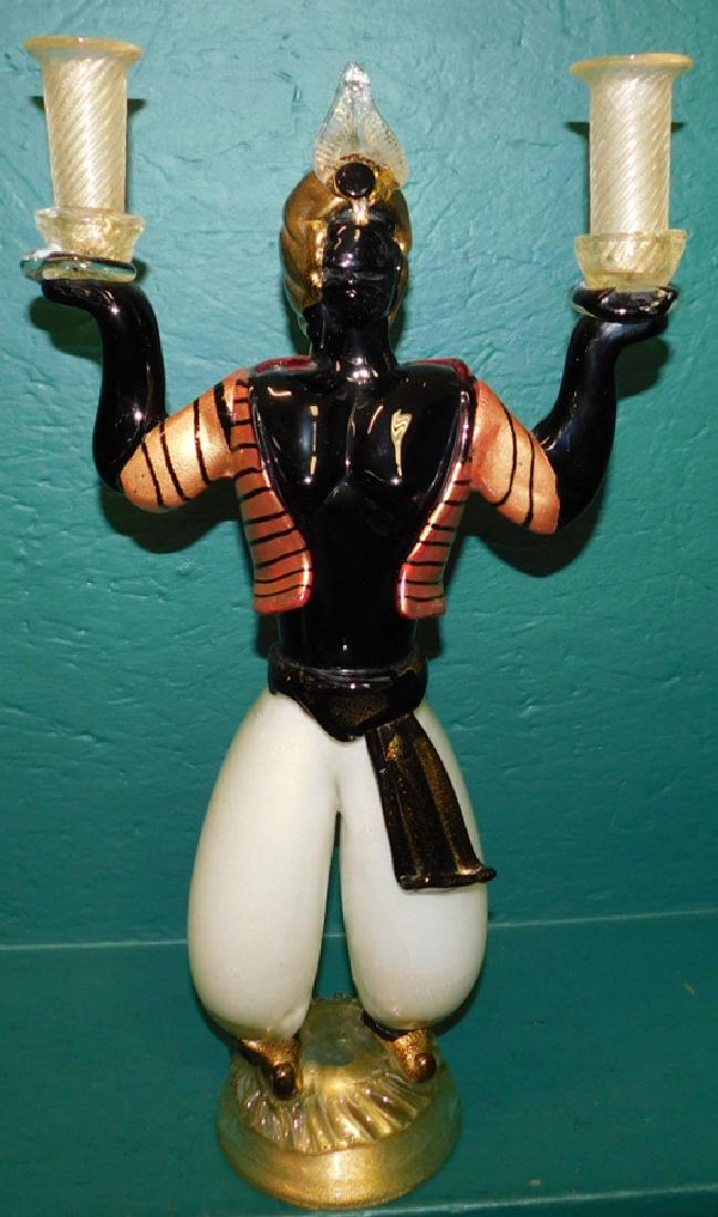 Art glass Murano Blackamoor 2 light c/holder (1 of 3)