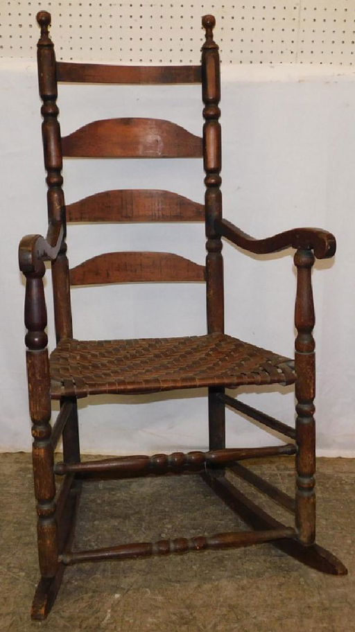 Ladder Back Basket Weave Seat Rocking Chair