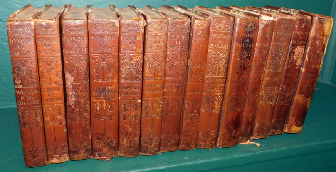 14 leather bound books in as found condition (1 of 4)