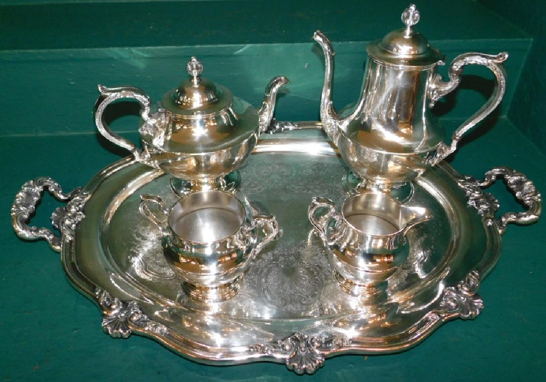 5 piece silver plate tea service (1 of 5)
