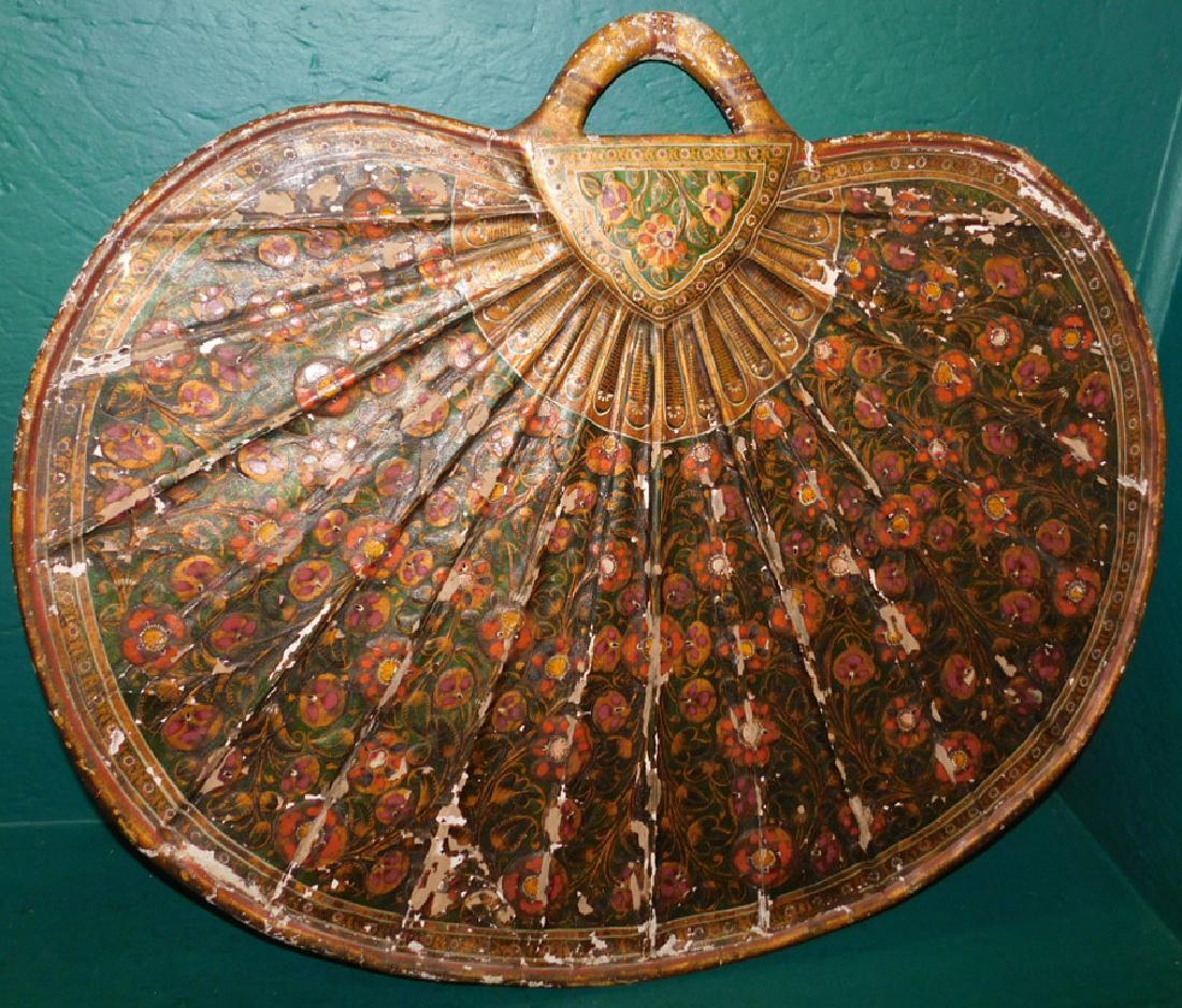 Large paper mache fan: Large paper mache fan. 27" x 23"