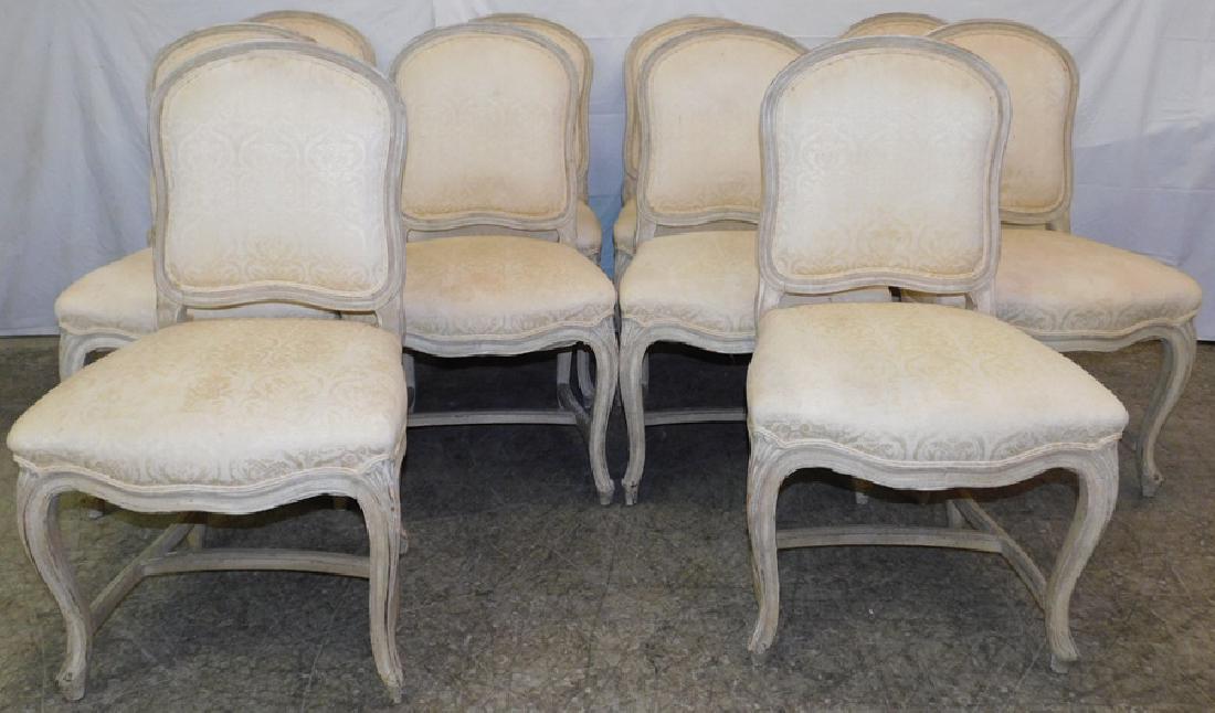 10 French paint decorated & upholstered chairs (1 of 4)