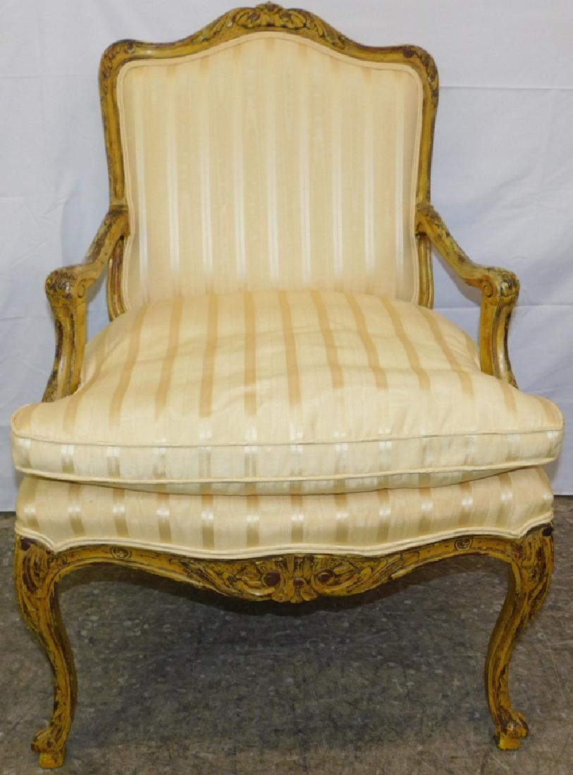 Painted French bergere: Painted French bergere. 39" H
