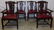 6 mahogany Chippendale leather set chairs