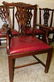 6 mahogany Chippendale leather set chairs - 2
