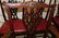 6 mahogany Chippendale leather set chairs - 3