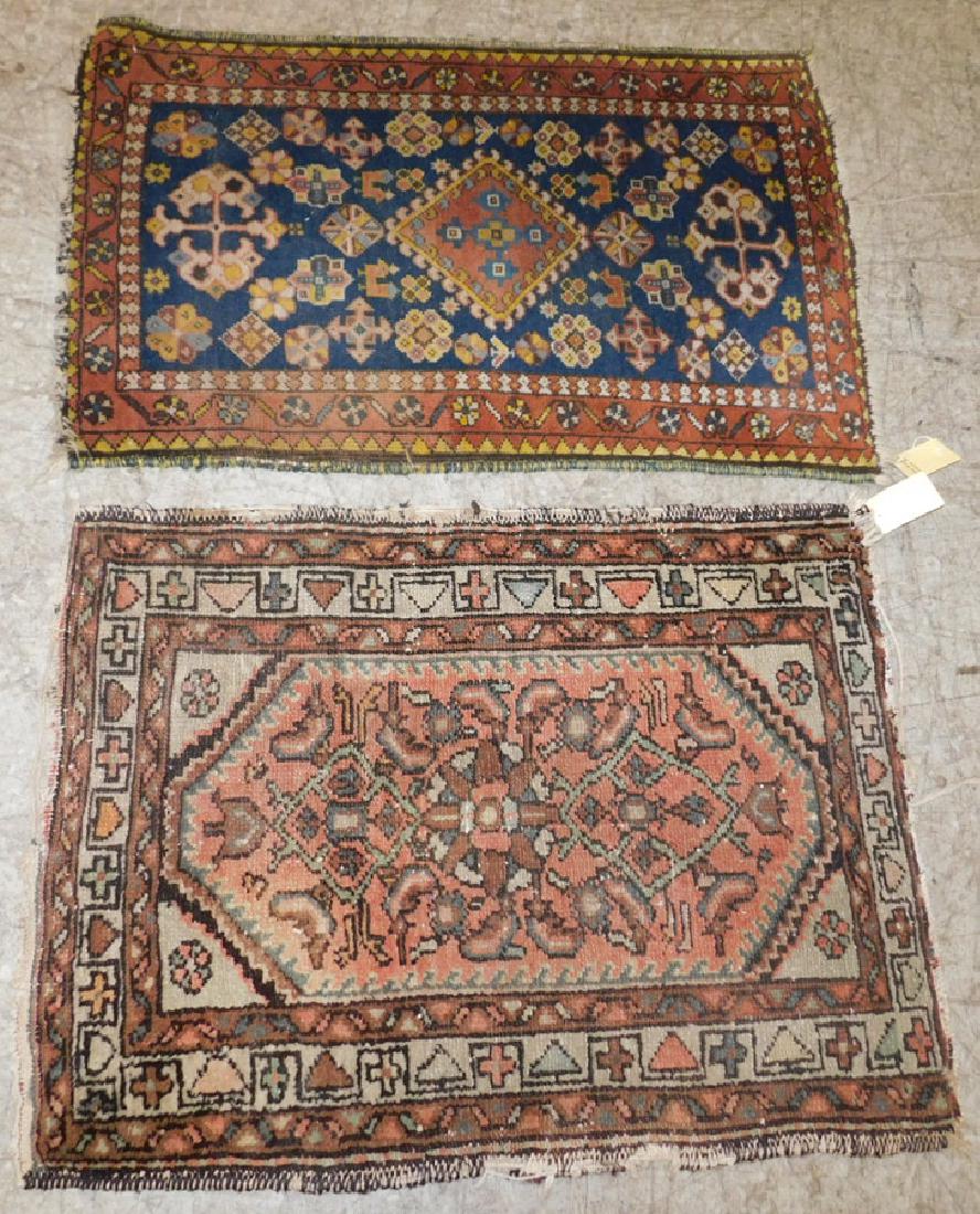 2 antique handmade Oriental throw rugs (1 of 3)