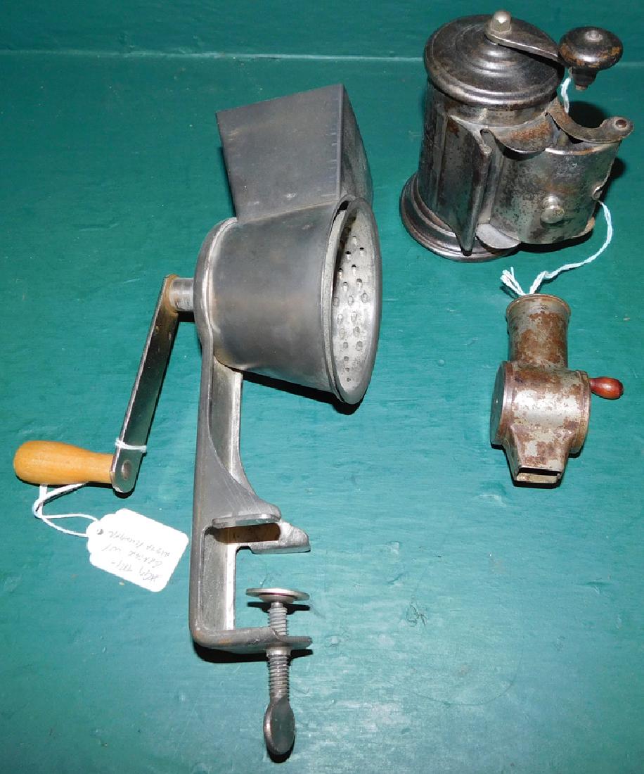 Antique Collection Of 3 Graters: Antique Collection Of 3 Graters. 11" Largest