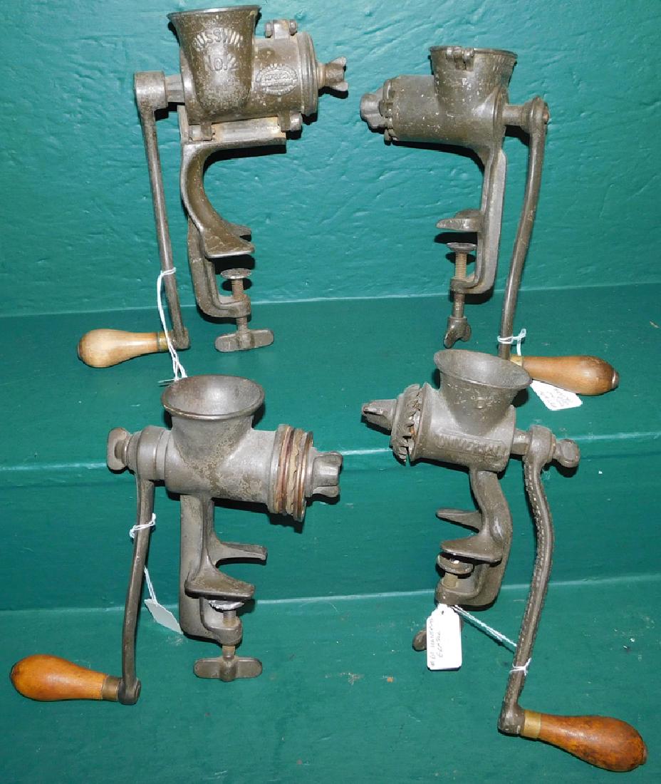 Two Antique Graters & Two Antique Choppers: Two Antique Graters & Two Antique Choppers. 11" Largest