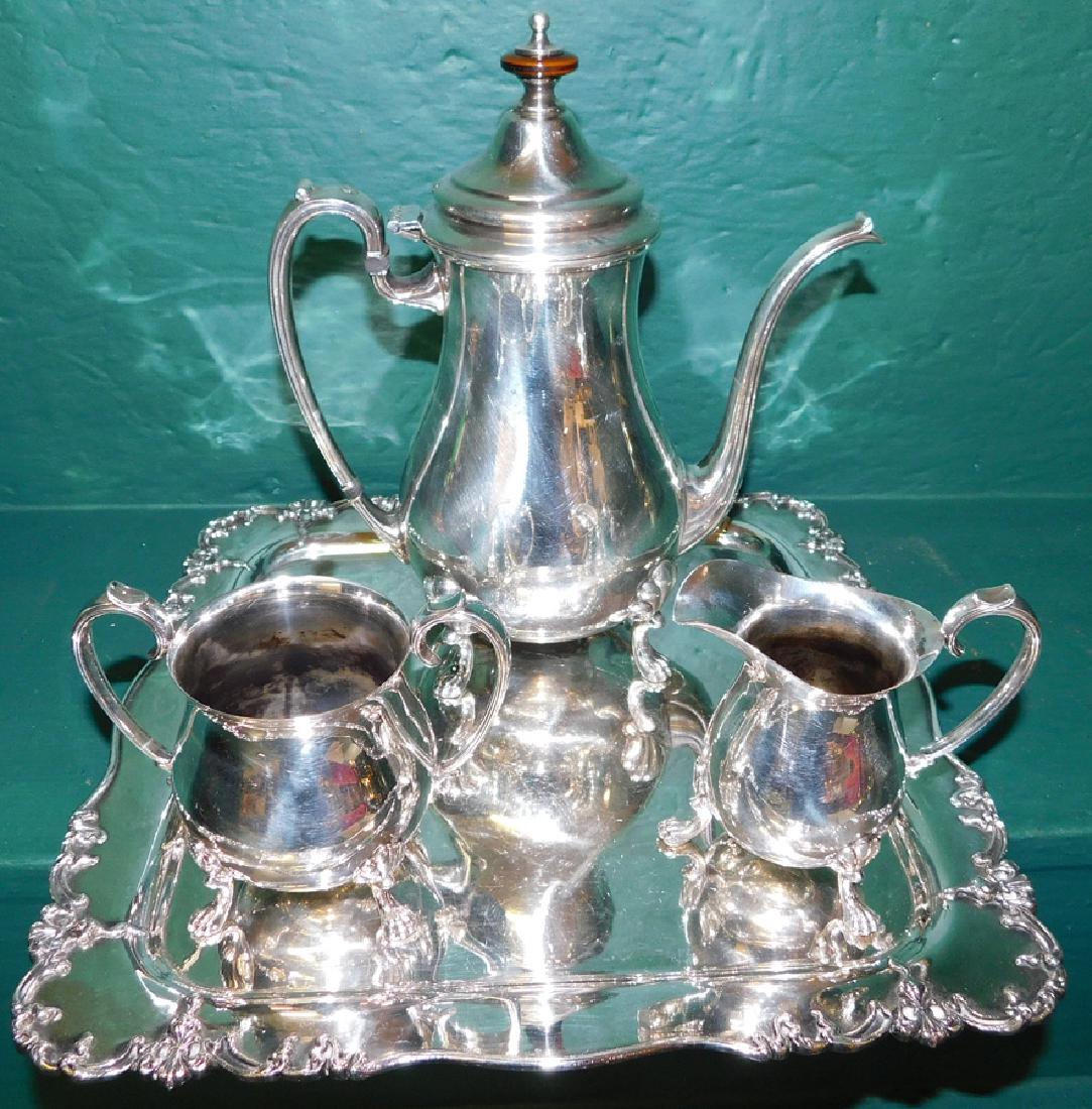 Crescent 4 Piece Silver Plate Tea Set (1 of 2)