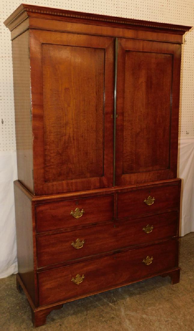 19th C Mahogany Linen Press (1 of 3)