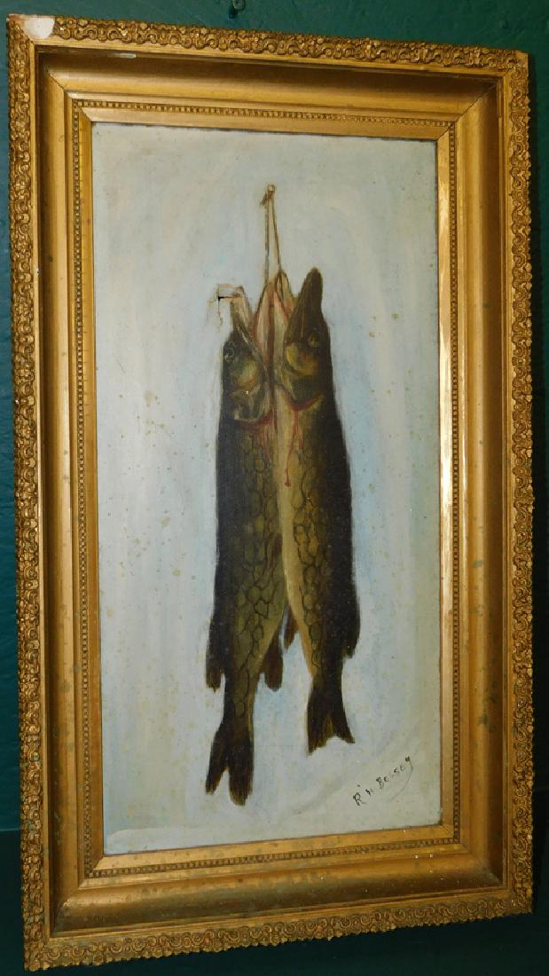 19th C OOC Of Fish Quill Signed R.H. Bessey (1 of 4)