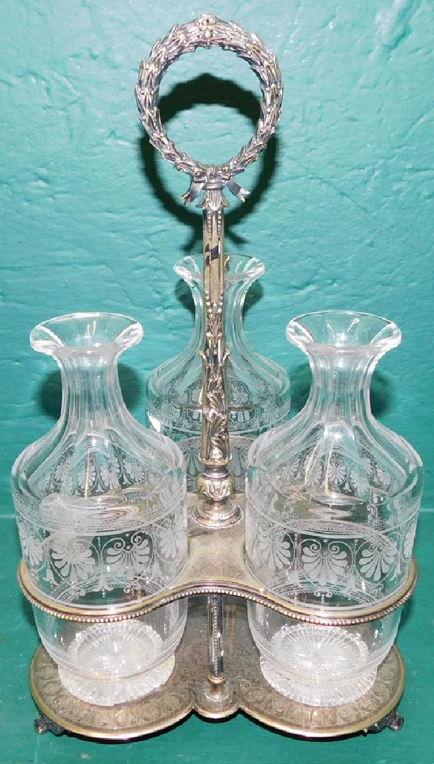 English 3 Bottle Tantalus Set (1 of 5)