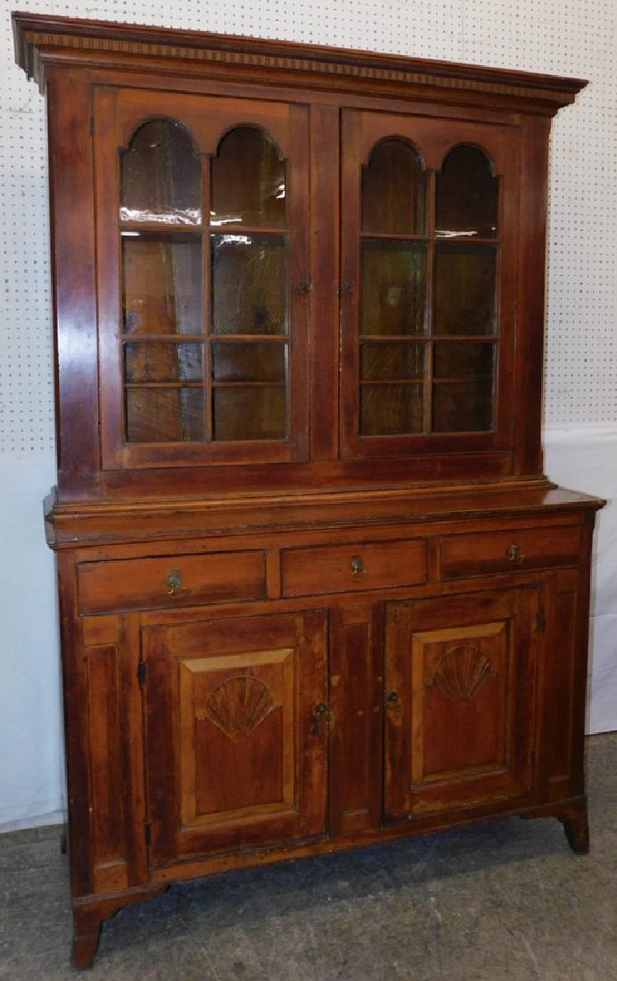19th C New Eng Birch Step Back Cupboard (1 of 6)