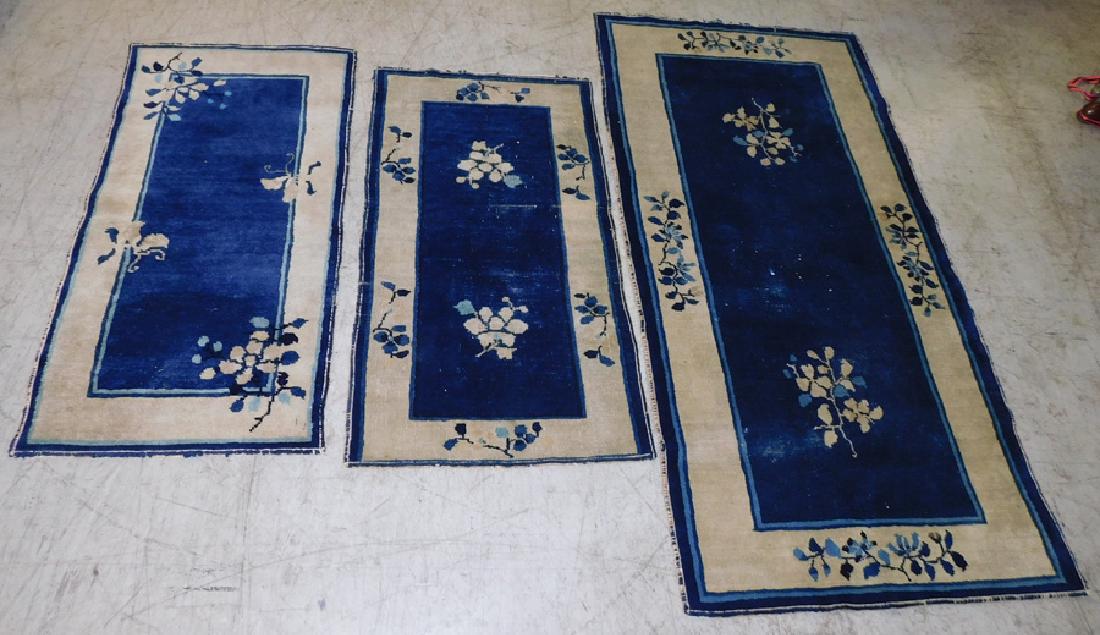3 Antique Chinese Rugs 3' X 5' 9" -- 2' X 3' 10" (1 of 4)