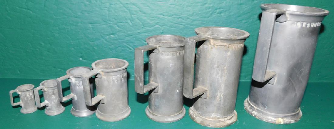 Set 7 Pewter Measures W/ Inspection Stamps (1 of 1)