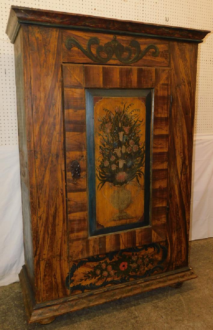 19th C Painted Armoire Entertainment Center (1 of 4)