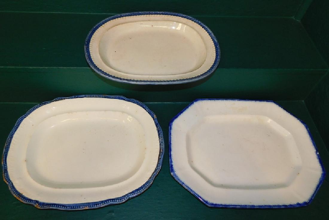 3 Creamware Platters W/ Feathered Edge Dec (1 of 3)