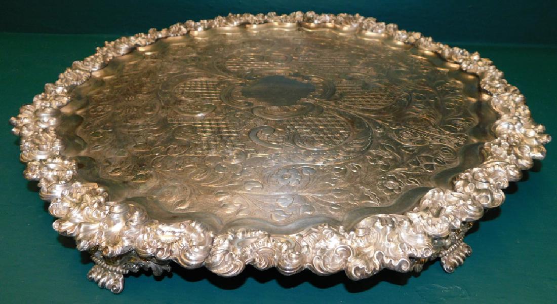 Old Sheffield Plate Footed Salver (1 of 4)