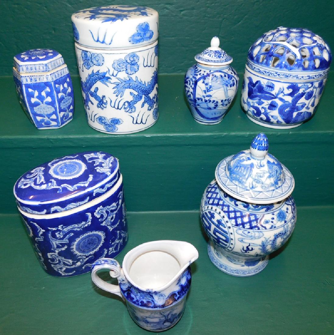 7 Pc Blue & White Porcelain (1 of 8)