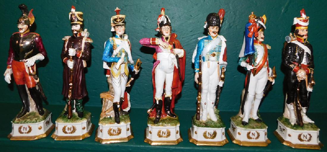 7 Capodimonte Napoleonic Porcelain Soldiers (1 of 8)