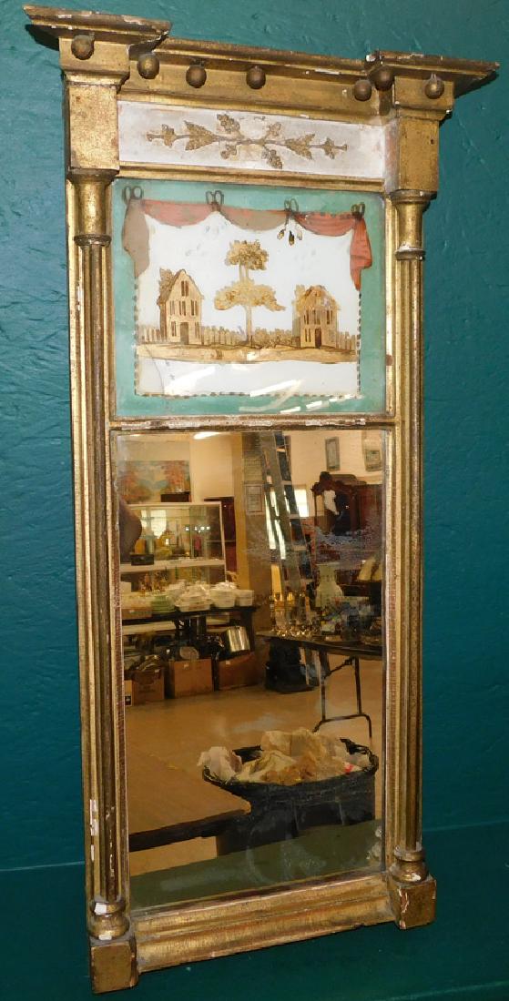 19th C American  Reversed Painted  Mirror (1 of 3)