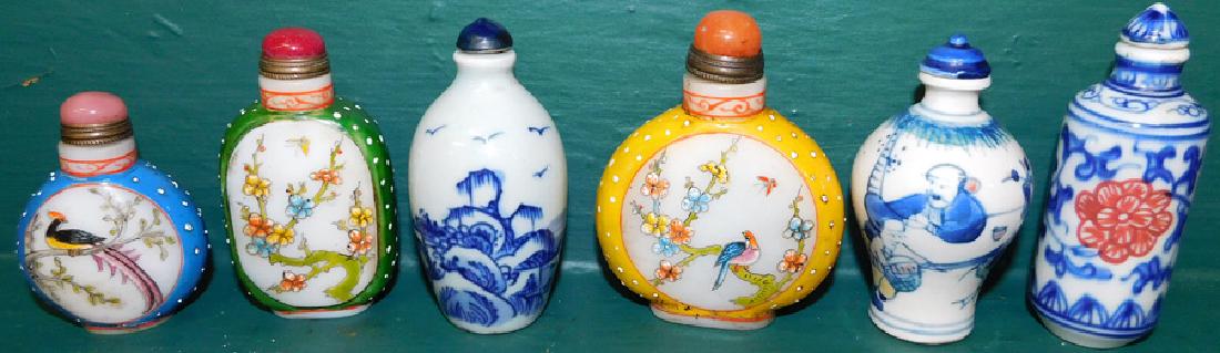 Six Oriental Porcelain Snuff Bottles (1 of 2)