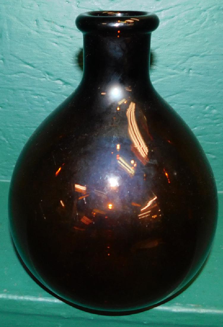 18th C Blown Flint Glass Amber Vase (1 of 2)