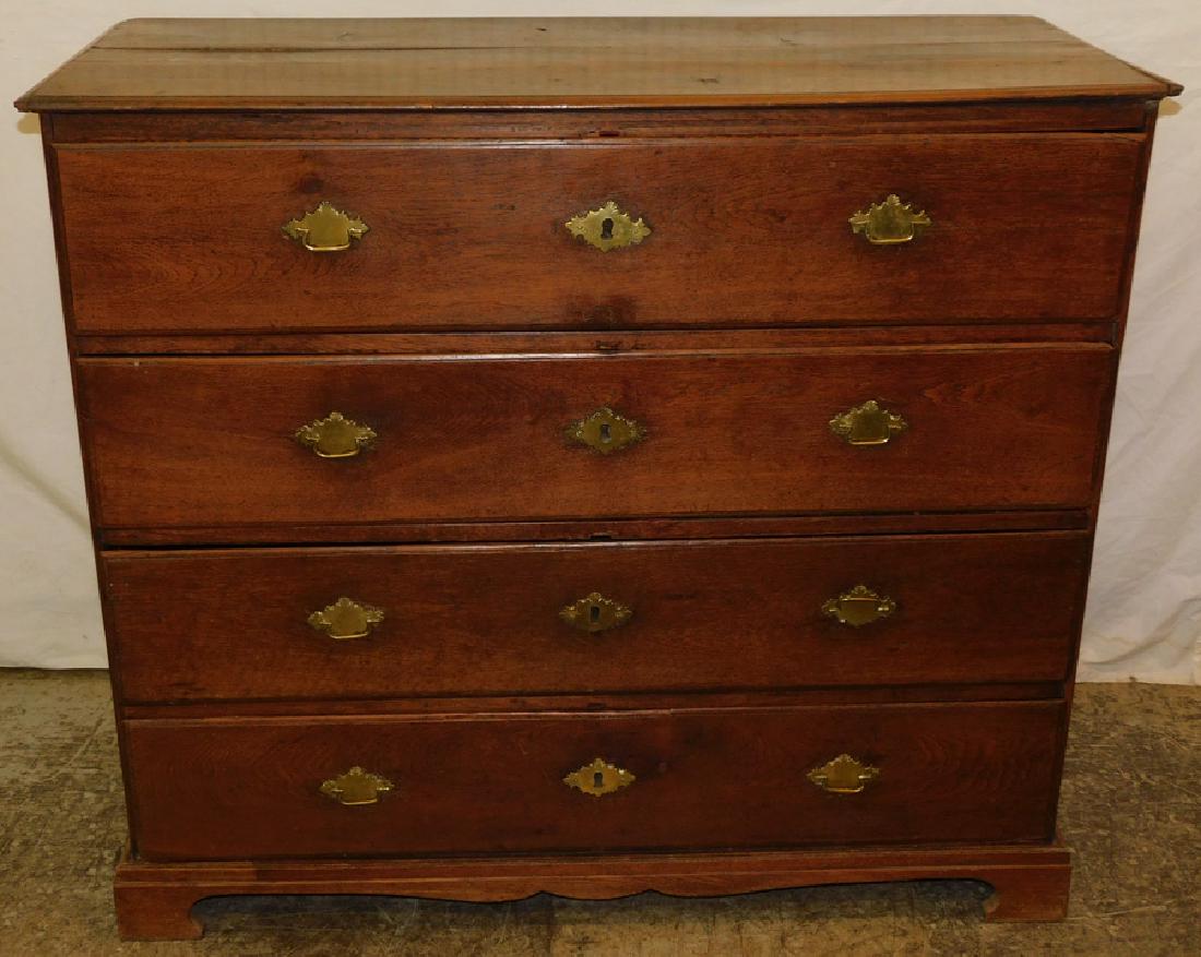 18th C English Oak 4 Drawer Chest (1 of 3)