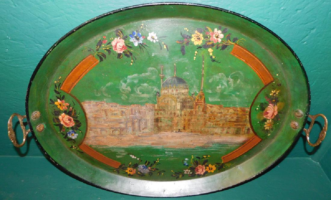 19th C Tole Hand Painted Tray (1 of 3)