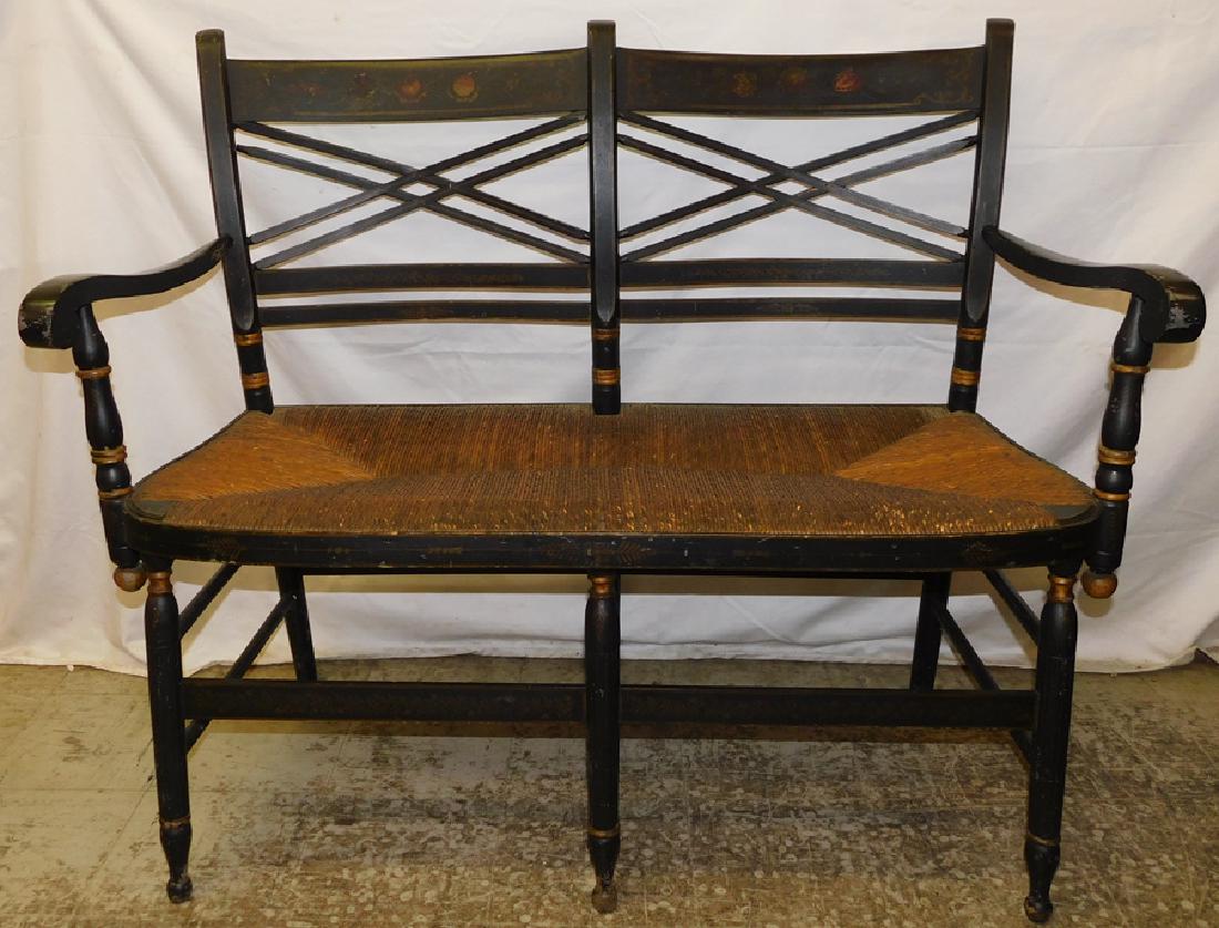 Paint Decorated Adams Style 2 Seat Settee (1 of 6)