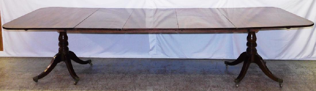 19th C Mahogany 2 Pedestal Dining Table With 3 Leaves (1 of 5)