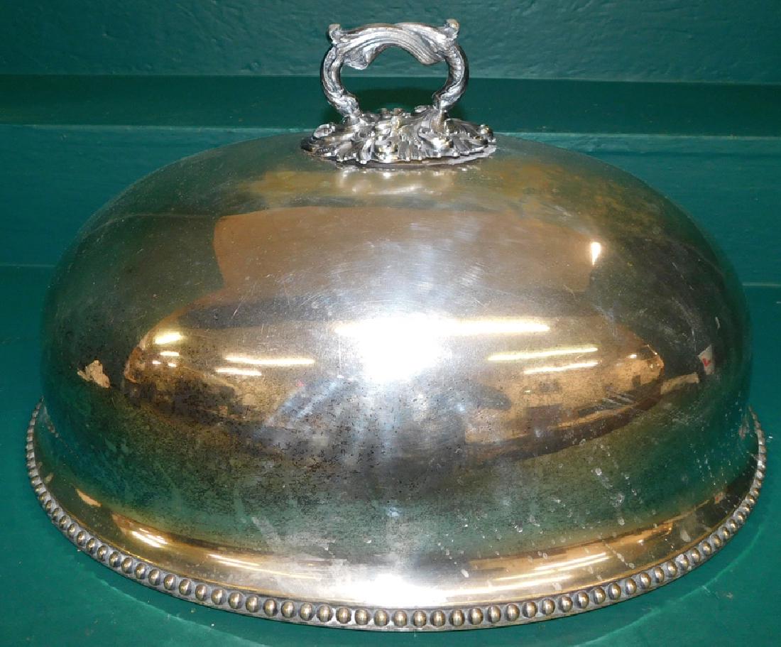 Large Silver-plated Meat Dome (1 of 4)