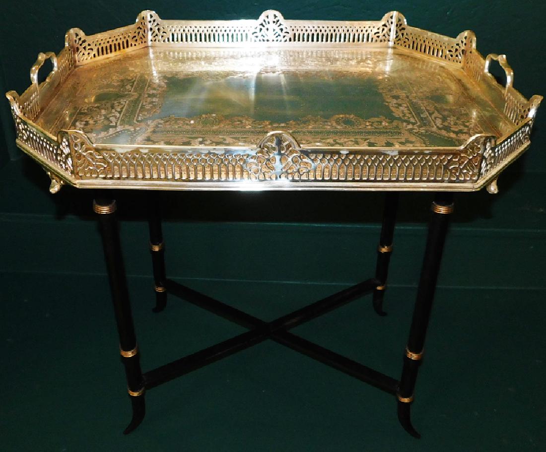 Silver-plated Gallery Tray On Iron Stand (1 of 3)
