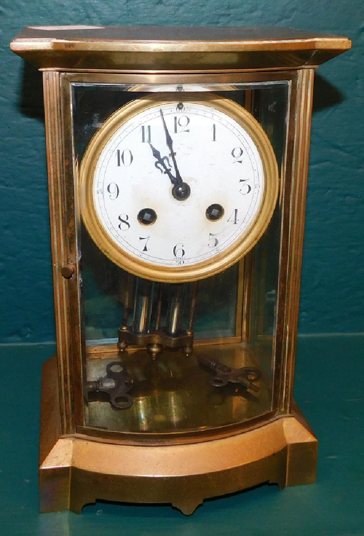 French Brass & Crystal Regulator Clock (1 of 4)