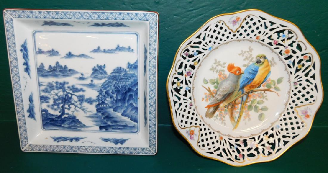 Oriental Tray & Reticulated German Plate (1 of 6)