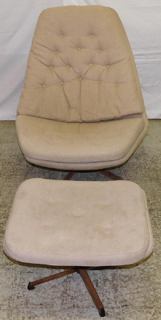 Danish Upholstered Chair & Ottoman (1 of 3)